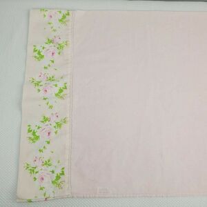 Vintage 70s Burlington House King Pillowcase Pink Cottage Core Roses Case